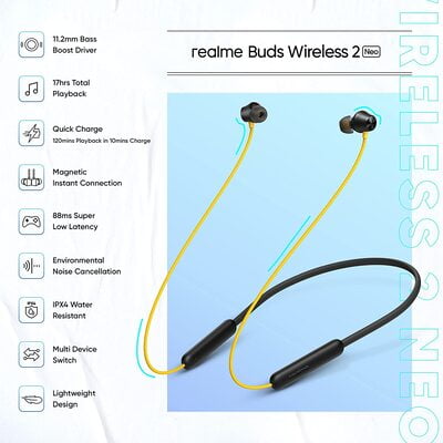 Realme Buds Wireless 2 Neo Rma2011 Black Realme Buds Wireless 2 Neo Rma2011 Black