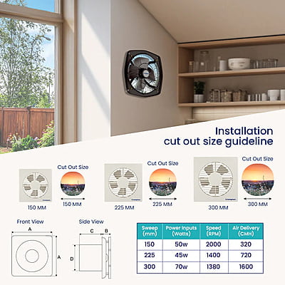 Crompton Greaves Trans Air 225 mm Exhaust Fan Grey Crompton Greaves Trans Air 225 mm Exhaust Fan Grey