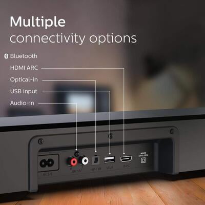 Philips Soundbar HTL8162/94 2.1 Channel 160 Watt Wireless Subwoofer Philips Soundbar HTL8162/94 2.1 Channel 160 Watt Wireless Subwoofer