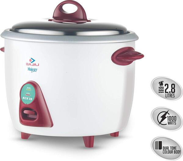 Bajaj Majesty RCX 28 2.8-Litre 1000-Watt Rice Cooker 680006 Bajaj Majesty RCX 28 2.8-Litre 1000-Watt Rice Cooker 680006
