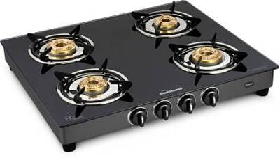 Sunflame Gas Stove 4 Burner Glass Top Desire BK Dillimall.com