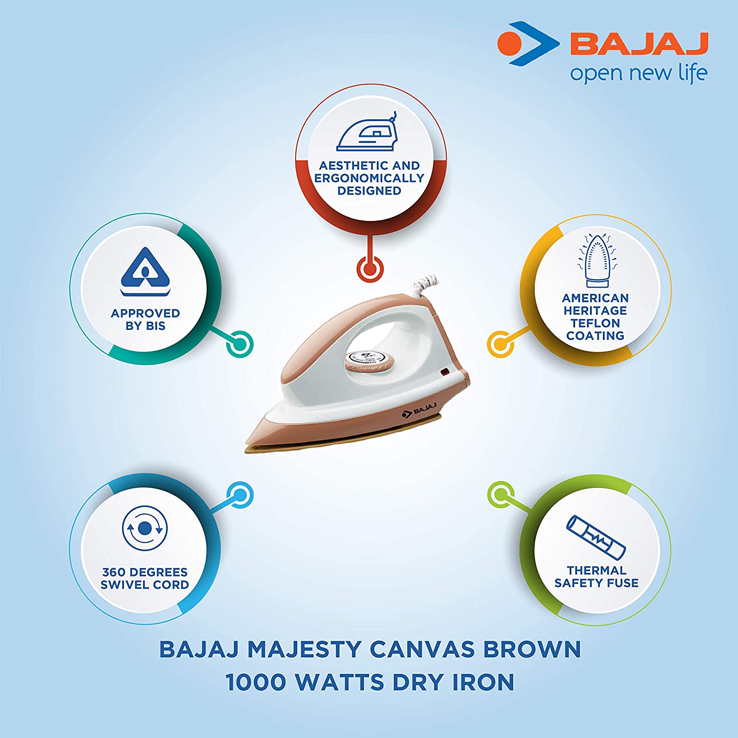 BAJAJ MAJESTY CANVAS BROWN Dillimall.com BAJAJ MAJESTY CANVAS BROWN Dillimall.com