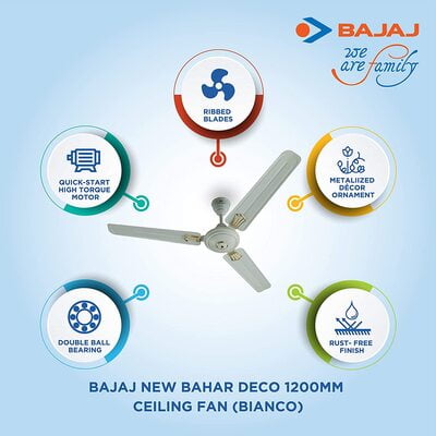 BAJAJ FAN 1200MM BAHAR DECO BIANCO Dillimall.com BAJAJ FAN 1200MM BAHAR DECO BIANCO Dillimall.com