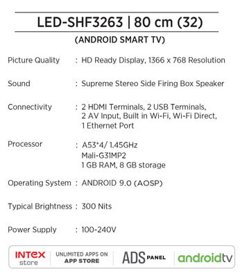 Intex LED-SHF3263 Frameless Android 9.0 (AOSP)