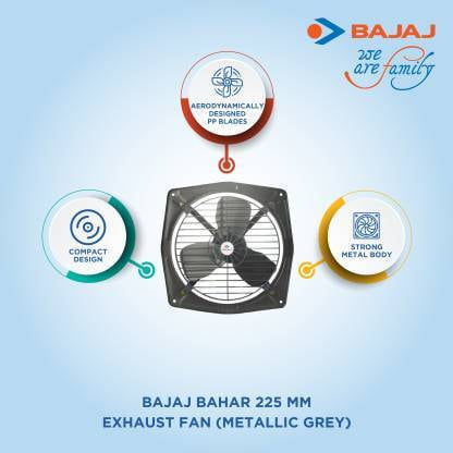 Buy Bajaj Bahar 225 mm 3 Blade Exhaust Fan Online at Dillimall.com