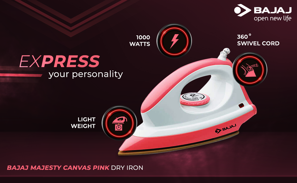 BAJAJ MAJESTY CANVAS IRON PINK Dillimll.com BAJAJ MAJESTY CANVAS IRON PINK Dillimll.com