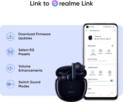REALME BUDS AIR 2 with Active Noise Cancellation (ANC) Bluetooth Headset REALME BUDS AIR 2 with Active Noise Cancellation (ANC) Bluetooth Headset