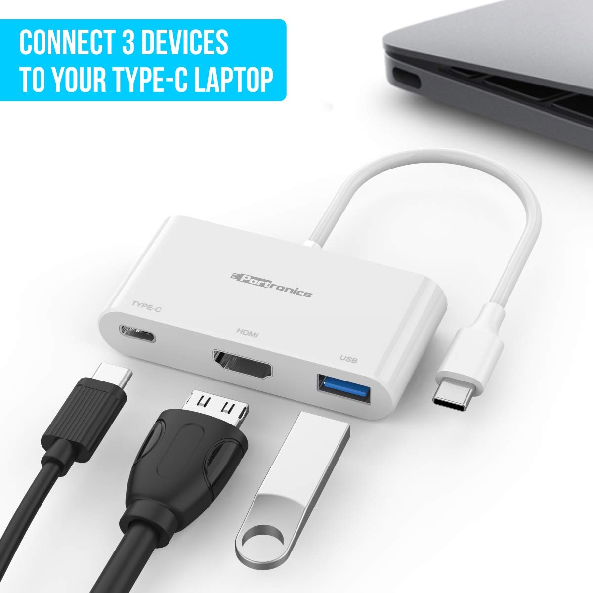 PORTRONICS C KONNECT MULTIPORT HUB WITHE HDMI- WHITE (1041) PORTRONICS C KONNECT MULTIPORT HUB WITHE HDMI- WHITE (1041)