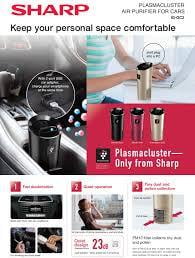 Sharp Plasmacluster Air Purifier IG-GC2E-B for Cars, Vans & SUVs (Metallic Black)