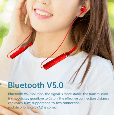 Lenovo QE03 Bluetooth 5.0 Neckband With Magnetic & Wire Control Function