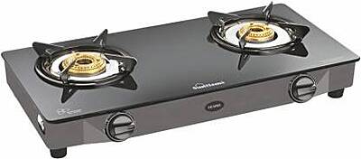 Sunflame Gas Stove 2 Burner Glass Top Desire BK