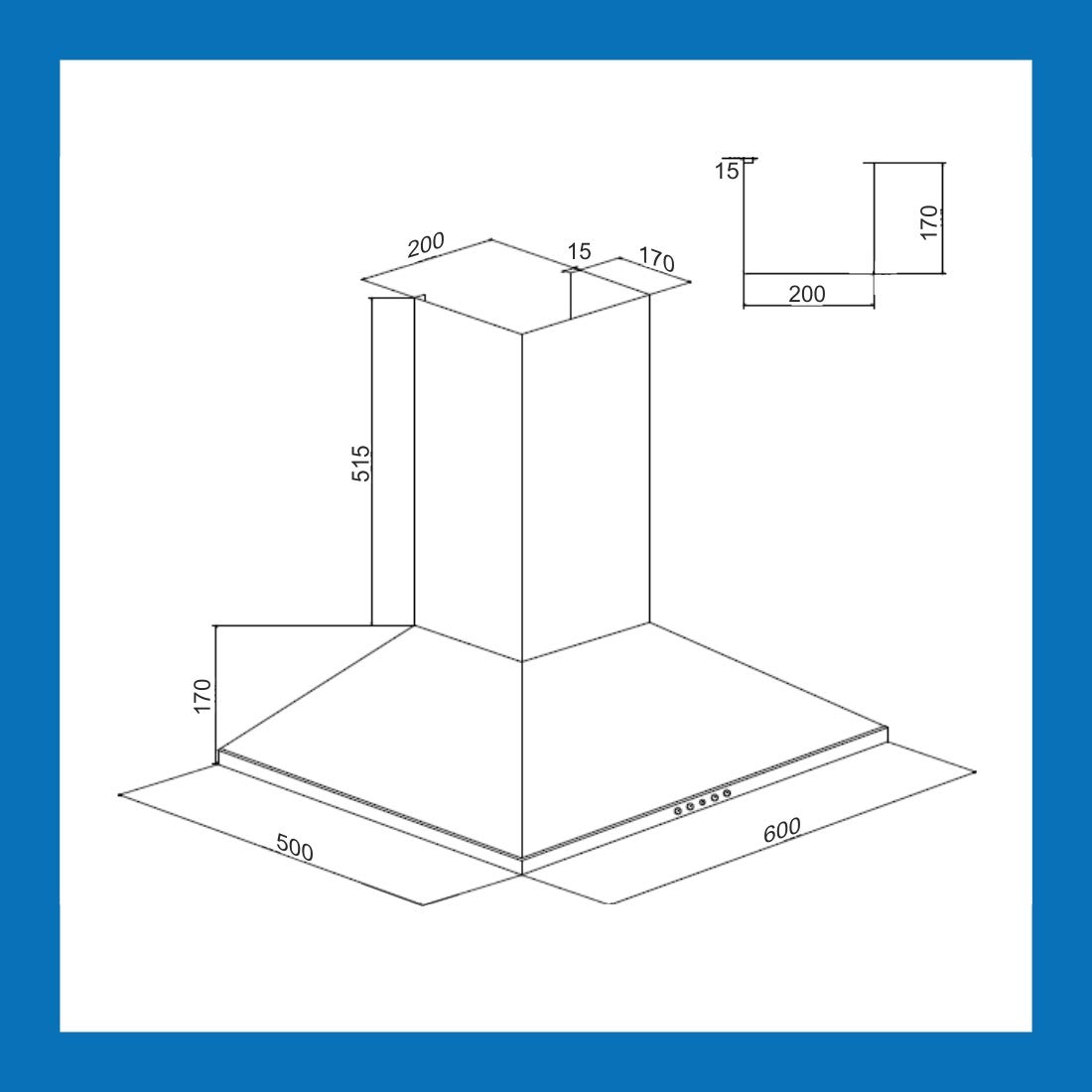 GLEN COOKER HOOD 6075 SS 60cm 750M BF LTW