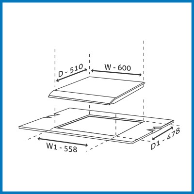 GLEN BUILT IN HOB TOP 1064 RO HT DOUBLE BRASS