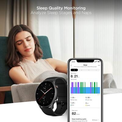 Huami Amazfit GTR 2e Always-on Display, blood oxygen SpO2 & Stress Monitor, Built-in GPS