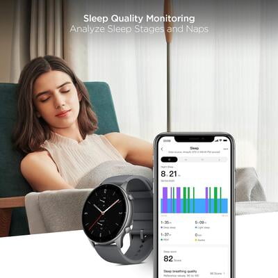 Huami Amazfit GTR 2e Always-on Display, blood oxygen SpO2 & Stress Monitor, Built-in GPS