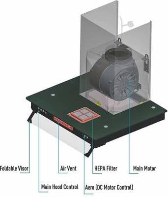 Faber Hood 3N1 Aerostation Glamour FT AS LTW90 Wall Mounted Chimney  (Antique Silver 1000 CMH)