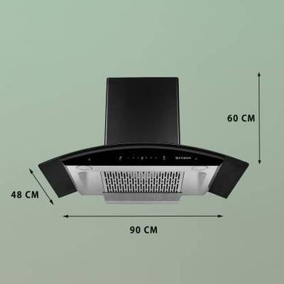 FABER HOOD EVEREST SC TC BK 90 cm Filterless, Auto Clean (Black 1200 CMH) FABER HOOD EVEREST SC TC BK 90 cm Filterless, Auto Clean (Black 1200 CMH)