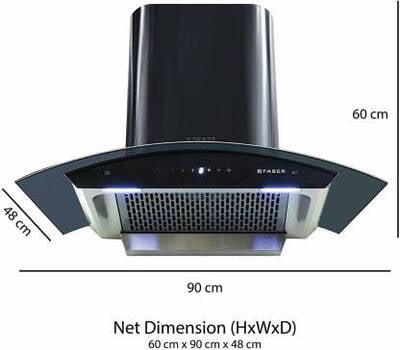 FABER Hood Orient TC BK 90cm, Auto Clean (Black 1200 CMH) FABER Hood Orient TC BK 90cm, Auto Clean (Black 1200 CMH)
