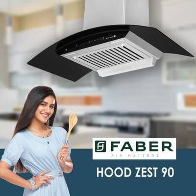 FABER Hood Zest HC SC SS 90 Auto Clean (Stainless Steel 1100 CMH)