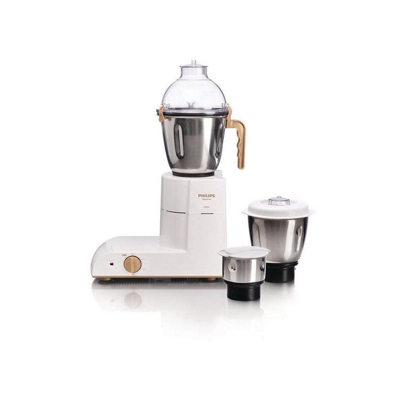 Philips HL1618 550-Watt 3 Jar Mixer Grinder (White and Brown)