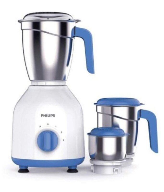 PHILIPS HL7555/00 600 Watt Mixer Grinder with 3 Jars, White PHILIPS HL7555/00 600 Watt Mixer Grinder with 3 Jars, White