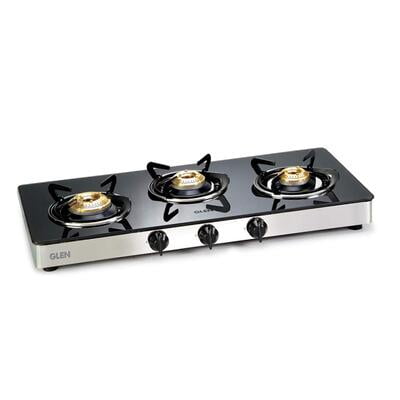 Glen 3 Burner Gas Stove 1033 GT Auto Ignition Brass Burner