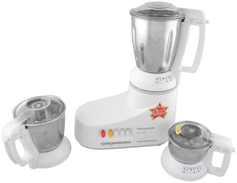 Panasonic MX-AC300S-H 550-Watt 3-Jar Super Mixer Grinder-Grey Panasonic MX-AC300S-H 550-Watt 3-Jar Super Mixer Grinder-Grey