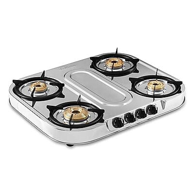 Sunflame Gas Cooktop Spectra 4 Brass Burner Stainless Steel