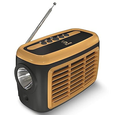 iGear Goldie Radio and Bluetooth Speaker With In -Built Mic For Calling|MP3 Player With USB, TF/SD Card & AUX Ports| 8Hrs Torch Light & Solar Charging|1200 MAh Rechargeable Battery IG 1145