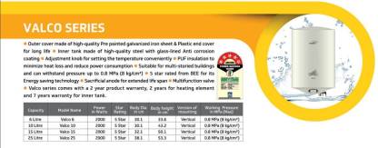 V-Guard 25 L Storage Water Geyser (VALCO SERIES 25 Ltr, White) V-Guard 25 L Storage Water Geyser (VALCO SERIES 25 Ltr, White)