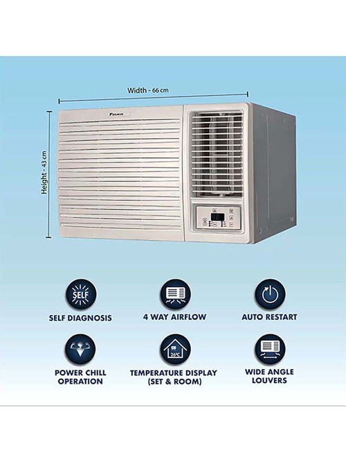 Daikin Window Air Conditioner, 1.5 Ton 4 STAR FRWL50UV163