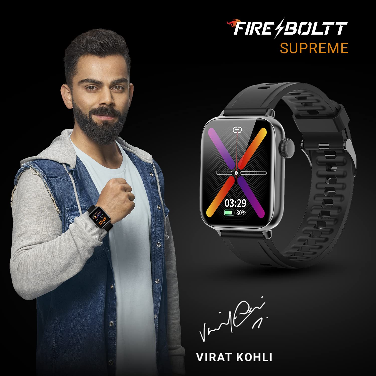 Fire-Boltt Supreme 1.79” Borderless LTPS 368*448 UHD PRO Display with 96% Screen to Body Ratio, 3ATM Waterproof , Spo2, Heart Rate and Blood Pressure Smart Watch (1.79" Black) Fire-Boltt Supreme 1.79” Borderless LTPS 368*448 UHD PRO Display with 96% Screen to Body Ratio, 3ATM Waterproof , Spo2, Heart Rate and Blood Pressure Smart Watch (1.79" Black)
