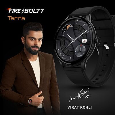 Fire-Boltt Terra AMOLED Always ON 390*390 Pixel Full Touch Screen, Spo2 & Heart Rate Monitoring Smartwatch with Custom Widget Shortcuts