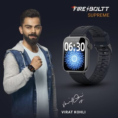 Fire-Boltt Supreme 1.79” Borderless LTPS 368*448 UHD PRO Display with 96% Screen to Body Ratio, 3ATM Waterproof , Spo2, Heart Rate and Blood Pressure Smart Watch (1.79" Black)