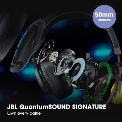 JBL Quantum200 Wired Over Ear Headphones with Mic (Black)