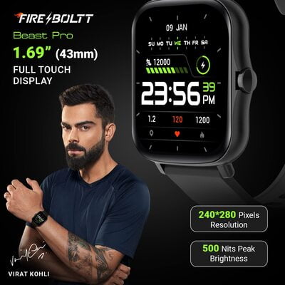 Fire-Boltt Beast Pro Bluetooth Calling 1.69” with Voice Assistance Fire-Boltt Beast Pro Bluetooth Calling 1.69” with Voice Assistance