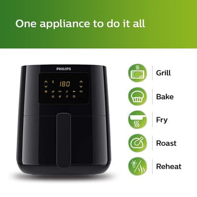 PHILIPS Digital Air Fryer HD9252/90 with Touch Panel, uses up to 90% less fat, 7 Pre-set Menu, 1400W