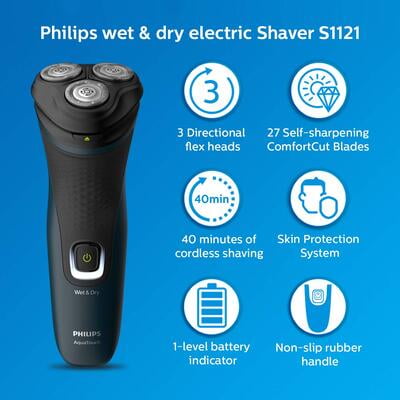 Philips S1121/45 Cordless Electric Shaver, 27 Comfort Cut Blades, Up to 40 Min of Shaving Philips S1121/45 Cordless Electric Shaver, 27 Comfort Cut Blades, Up to 40 Min of Shaving