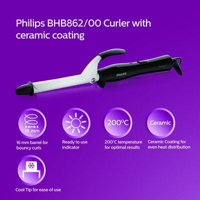 PHILIPS BHB862/00 Hair Curler (Black) PHILIPS BHB862/00 Hair Curler (Black)