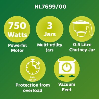 Philips HL7699/00 750-Watt Mixer Grinder (White/Grey) Philips HL7699/00 750-Watt Mixer Grinder (White/Grey)