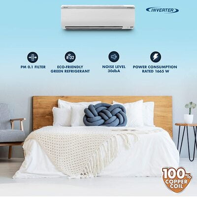 Daikin 1.8Ton 5 Star Anti Pollution Inverter Split AC (Copper,PM 0.1 Filer, JTKJ60TV16U, White)