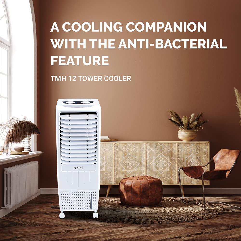 Bajaj TMH12 12-litres Tower Air Cooler (White) - for Small Room
