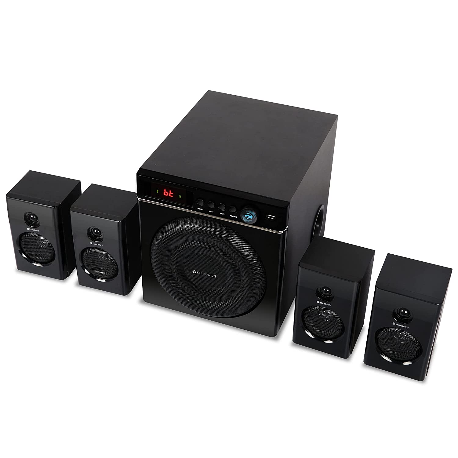 Zebronics Zeb-Cube 5 Home Theater Speaker with Subwoofer, 100W, 4.1 Channel, Wireless BTv5.1 Connectivity, Zebronics Zeb-Cube 5 Home Theater Speaker with Subwoofer, 100W, 4.1 Channel, Wireless BTv5.1 Connectivity,