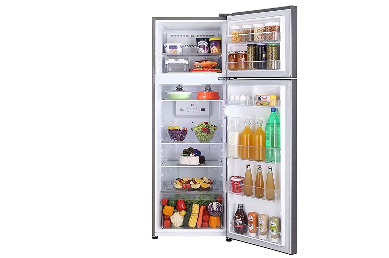 LG 308 litres 2 Star Frost Free Double Door Refrigerator (Dazzle Steel GL-S322SDSY)
