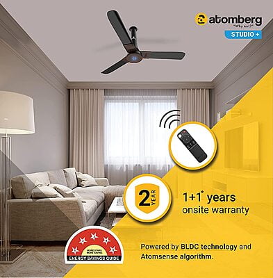Atomberg Studio+ 1200mm 32W BLDC Motor Energy Saving Ceiling Fan Atomberg Studio+ 1200mm 32W BLDC Motor Energy Saving Ceiling Fan