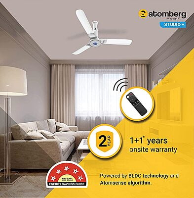 Atomberg Studio+ 1200mm 32W BLDC Motor Energy Saving Ceiling Fan Atomberg Studio+ 1200mm 32W BLDC Motor Energy Saving Ceiling Fan