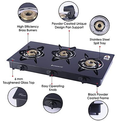 Wonderchef ULTIMA Plus 3 Burner Auto Cooktop Wonderchef ULTIMA Plus 3 Burner Auto Cooktop