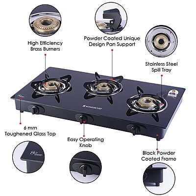 Wonderchef ULTIMA Plus 3 Burner Auto Cooktop