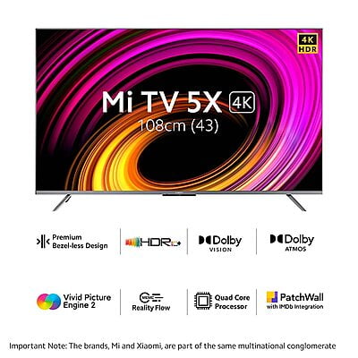 Xiaomi Mi TV 5X 108cm (43 Inch) Ultra HD 4K LED Android Smart TV Xiaomi Mi TV 5X 108cm (43 Inch) Ultra HD 4K LED Android Smart TV