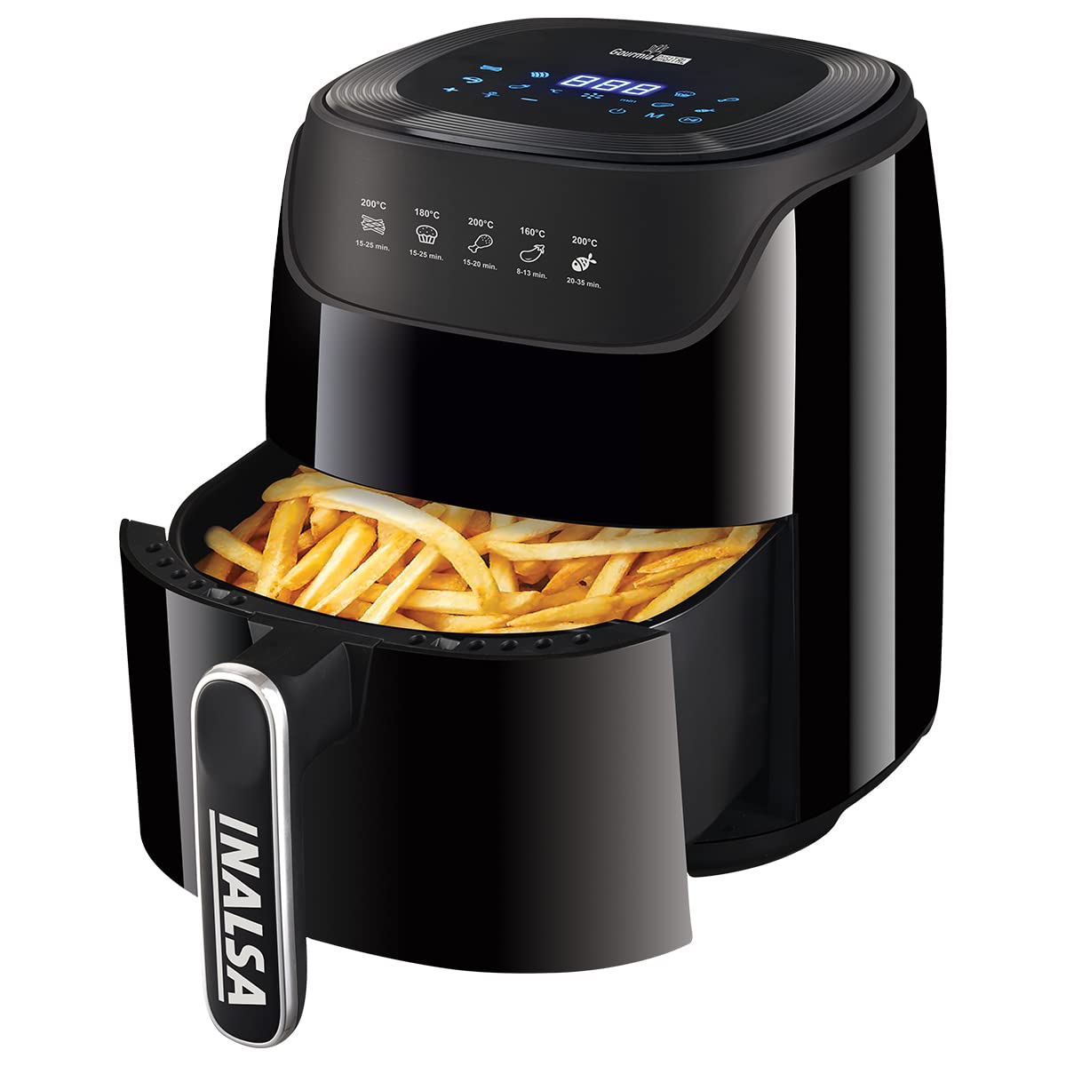 INALSA Air Fryer Digital 4.2L Gourmia Digital-1400W with Smart AirCrisp Technology|8-Preset Menu,Touch Control & Digital Display|Variable Temperature&Timer Control